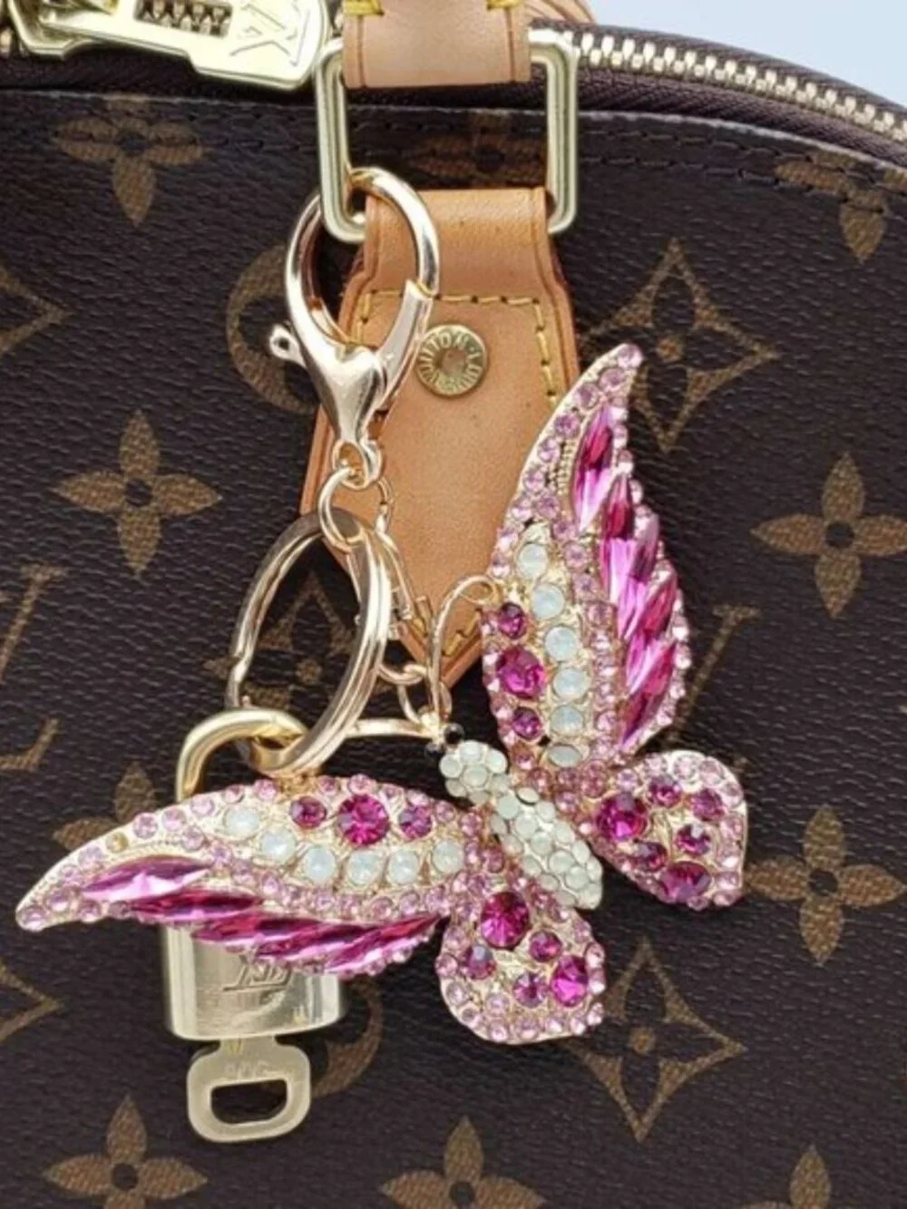 Authentic Louis Vuitton Padlock Gold🔒Key Set + Unbranded Butterfly Charm